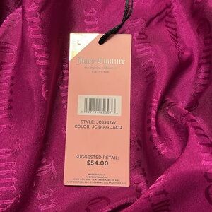 NWT Juicy Couture Sleep set Short sleeve button up wMatching shorts silky-feel